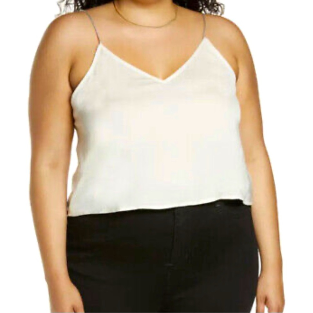BP Crop Satin Cami NWT Ivory Dove 2X